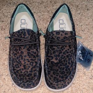 Hey Dudes- Leopard and Light blue- Women’s